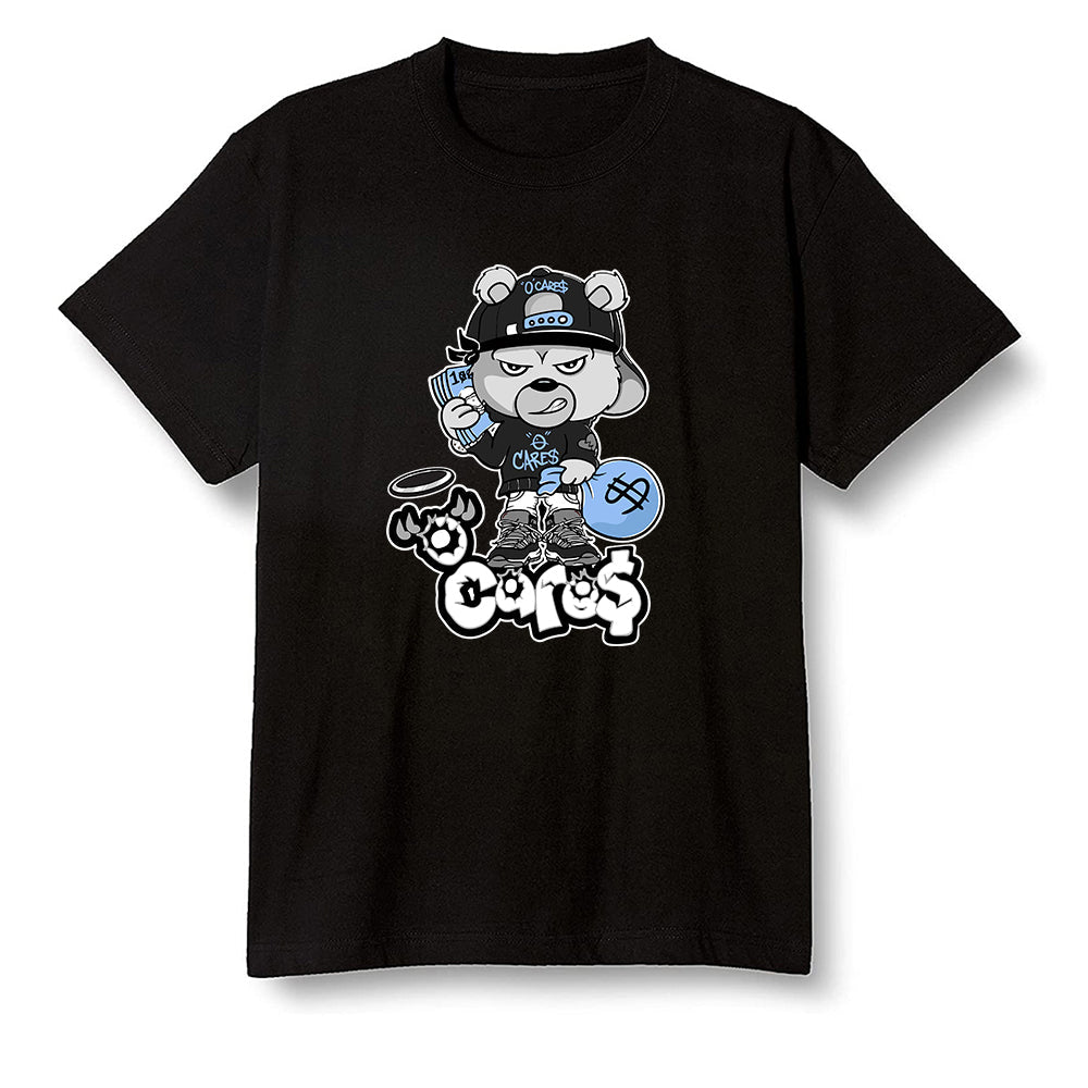 Pop Colour AJ1 Low Wolf Grey/Sail/Photon Dust/White - 0 Cares$ Teddy - Black Men T-shirt