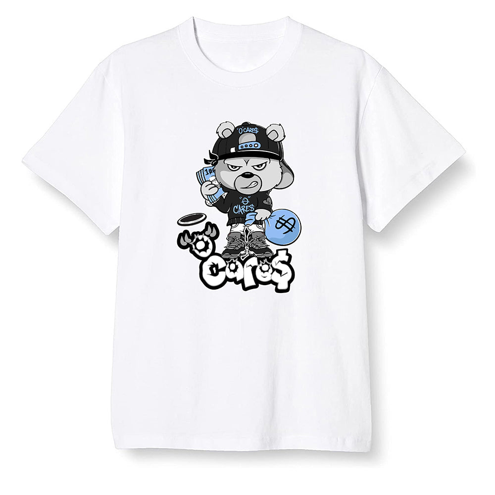 Pop Colour AJ1 Low Wolf Grey/Sail/Photon Dust/White - 0 Cares$ Teddy - White Men T-shirt
