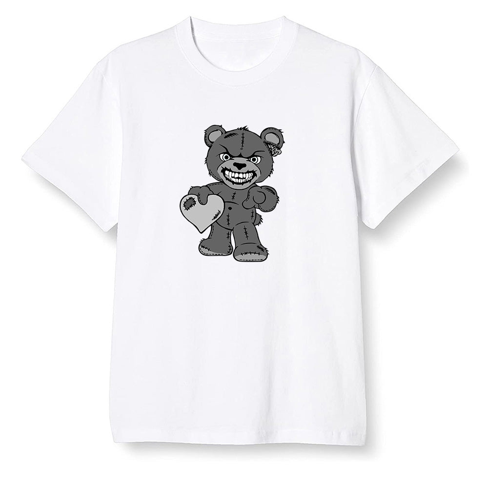 Pop Colour AJ1 Low 'Triple Black' Black - Angry Teddy Bear - White Men T-shirt
