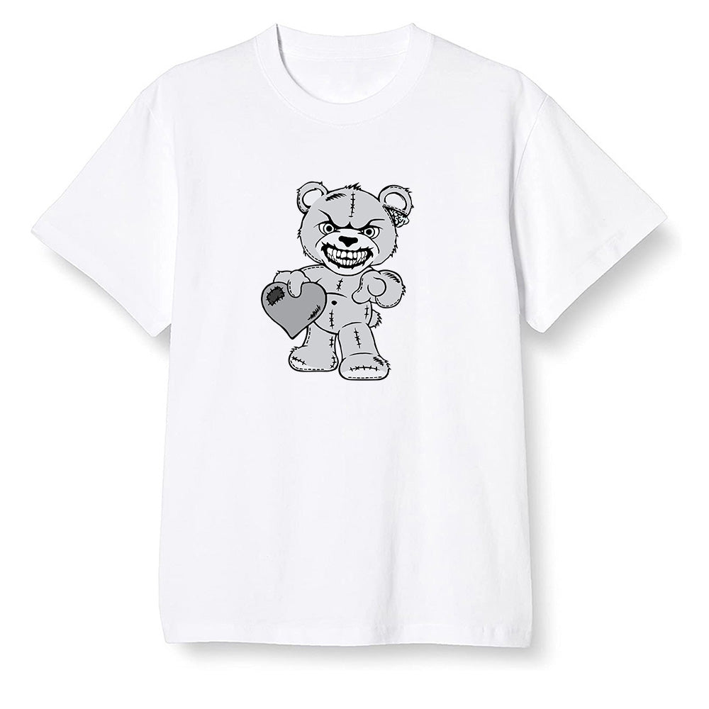 Pop Colour AJ1 Low Triple White - Angry Teddy Bear - White Men T-shirt
