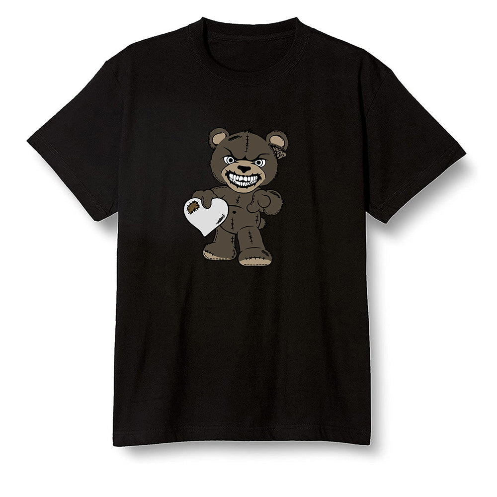 Pop Colour AJ1 Retro High Dark Mocha - Angry Teddy Bear - Black Men T-shirt