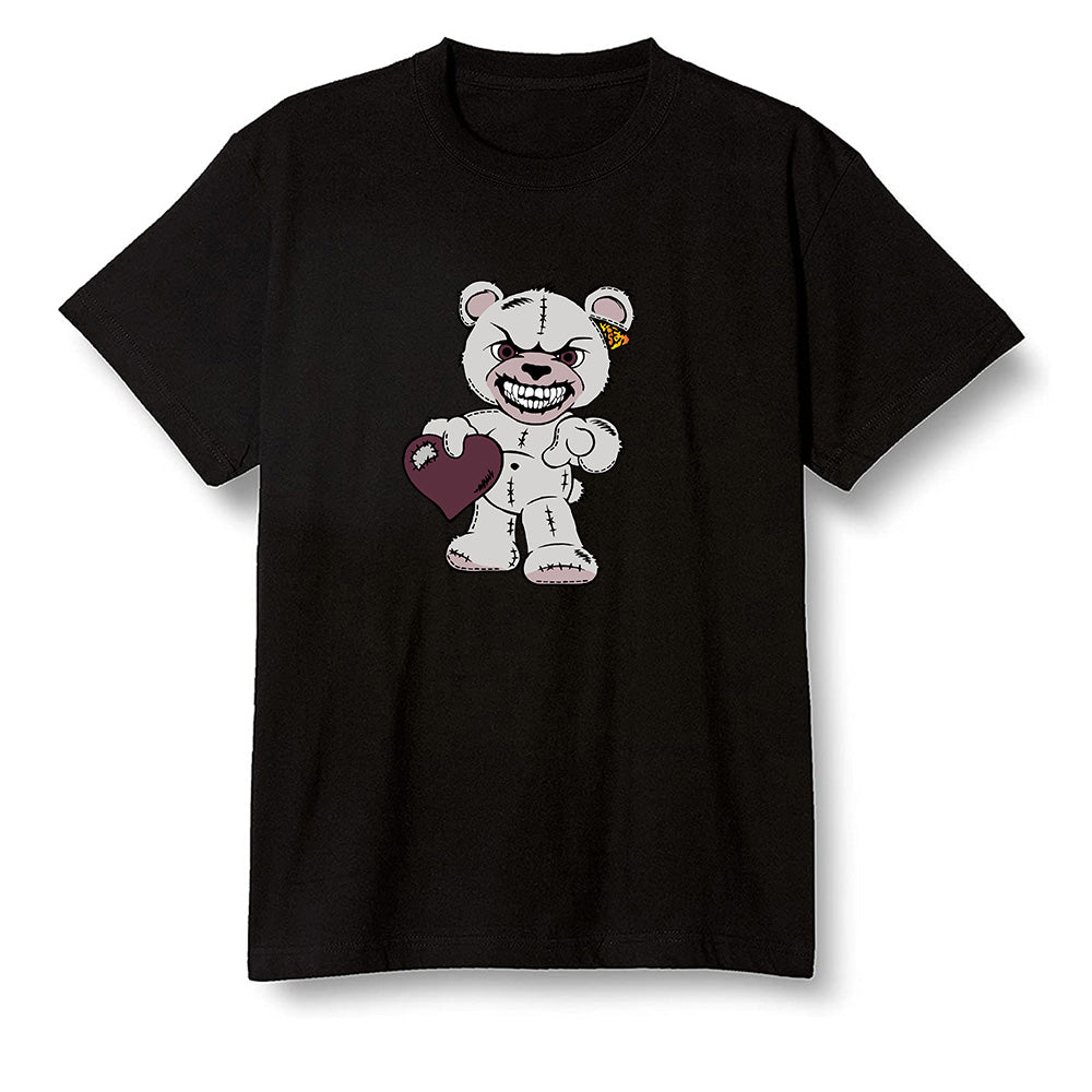 Pop Colour AJ1 Retro High OG Bordeaux - Angry Teddy Bear - Black Men T-shirt