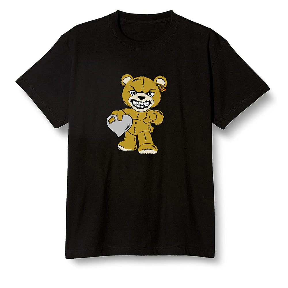 Pop Colour AJ1 Retro High OG Rookie Of The Year - Angry Teddy Bear - Black Men T-shirt