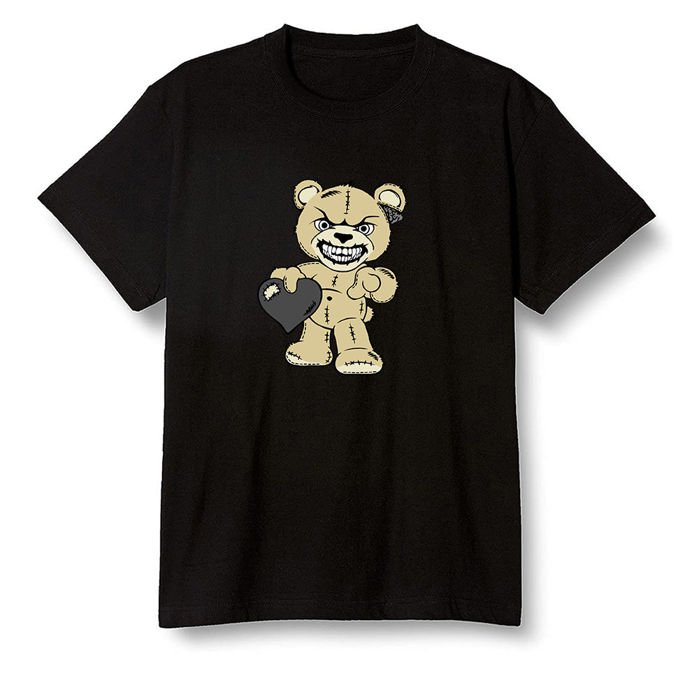 Pop Colour AJ1 Retro Hi Prm Mushroom - Angry Teddy Bear - Black Men T-shirt