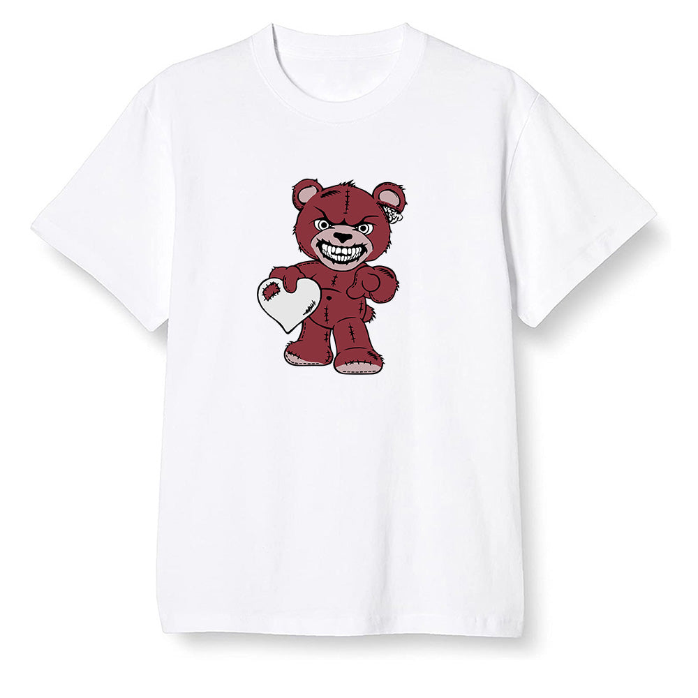 Pop Colour AJ1 Retro High OG SP White/Royal/Varsity Red/Black - Angry Teddy Bear - White Men T-shirt