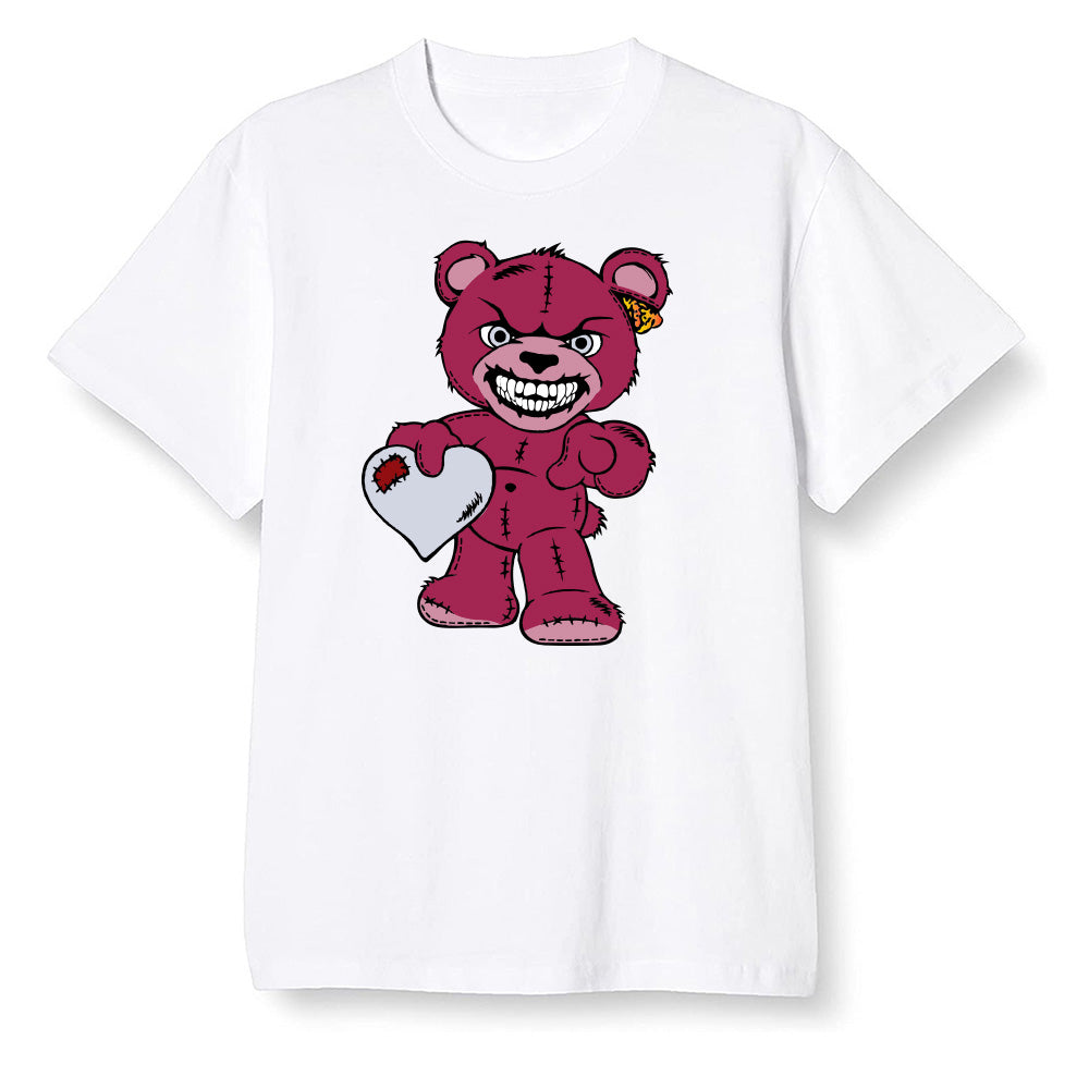 Pop Colour AJ13 Retro Gym Red Flint Grey - Angry Teddy Bear - White Men T-shirt