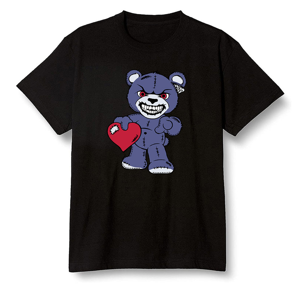 Pop Colour AJ6 Retro 'Doernbecher' 2019 Midnight Navy/White-Varsity Red-Metallic Gold - Angry Teddy Bear - Black Men T-shirt