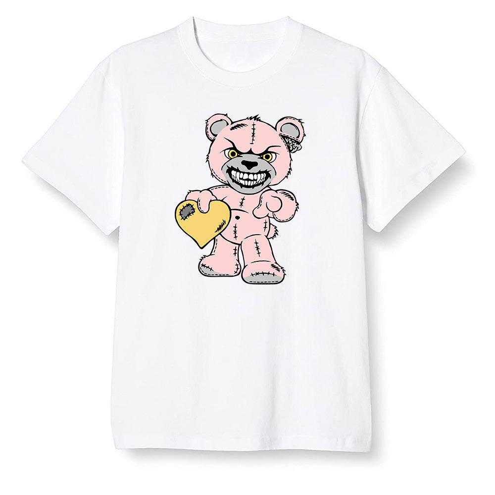 Pop Colour AJ6 Retro Gold Hoops - Angry Teddy Bear - White Men T-shirt