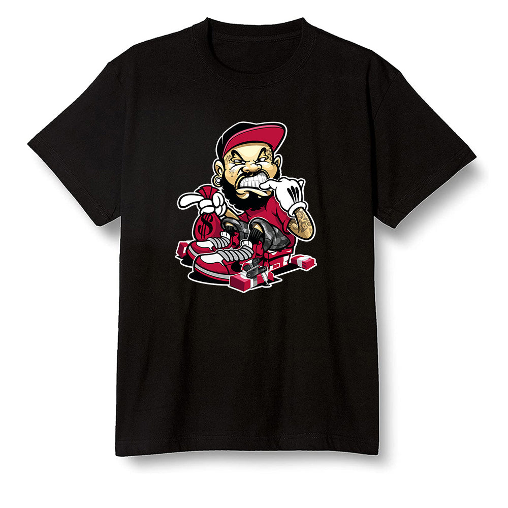 Pop Colour AJ13 Retro Gym Red Flint Grey - Bagg$ - Black Men T-shirt