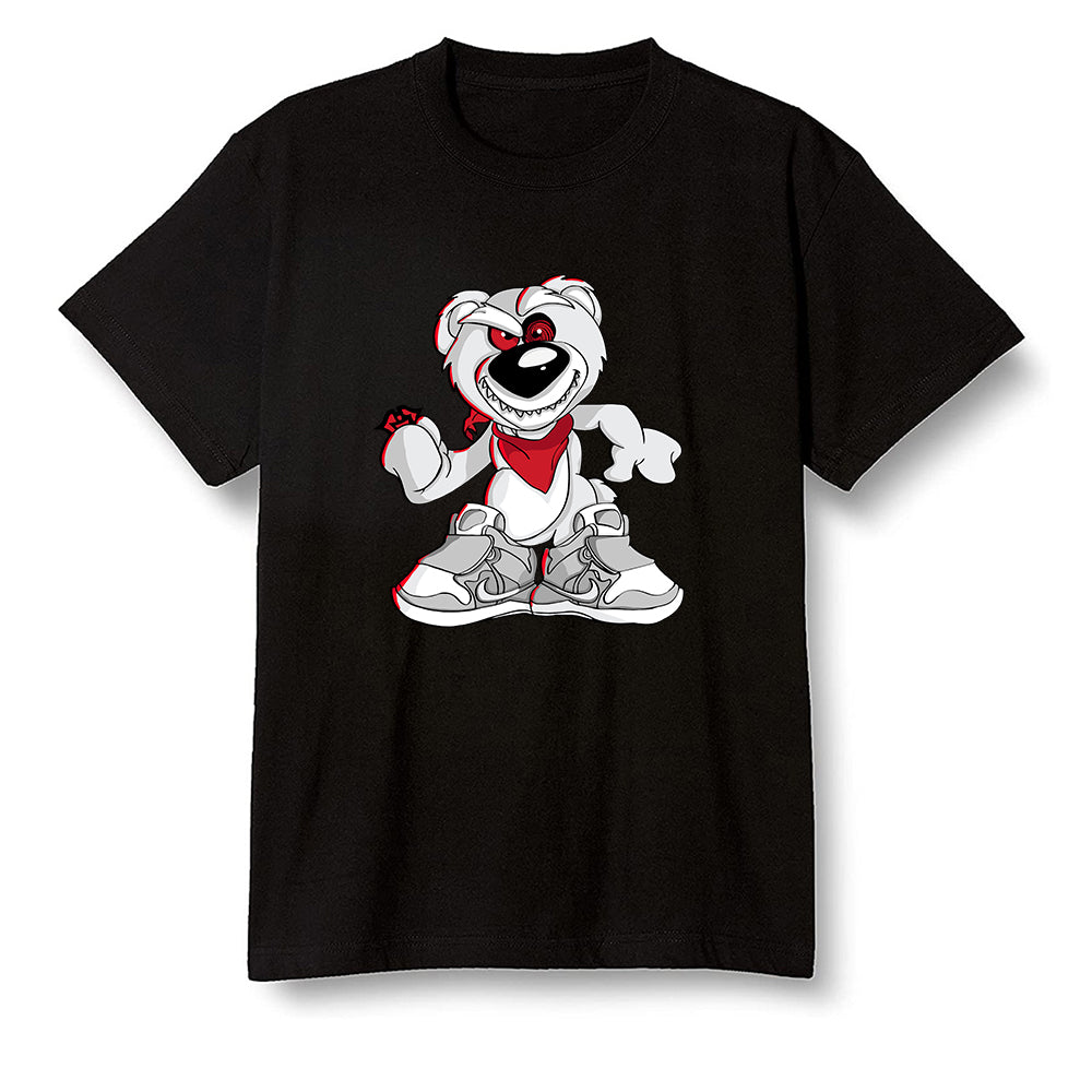 Pop Colour AJ1 Retro Low 'Hare' Grey Mist/University Red-Light Poison - Crazy bear - Black Men T-shirt