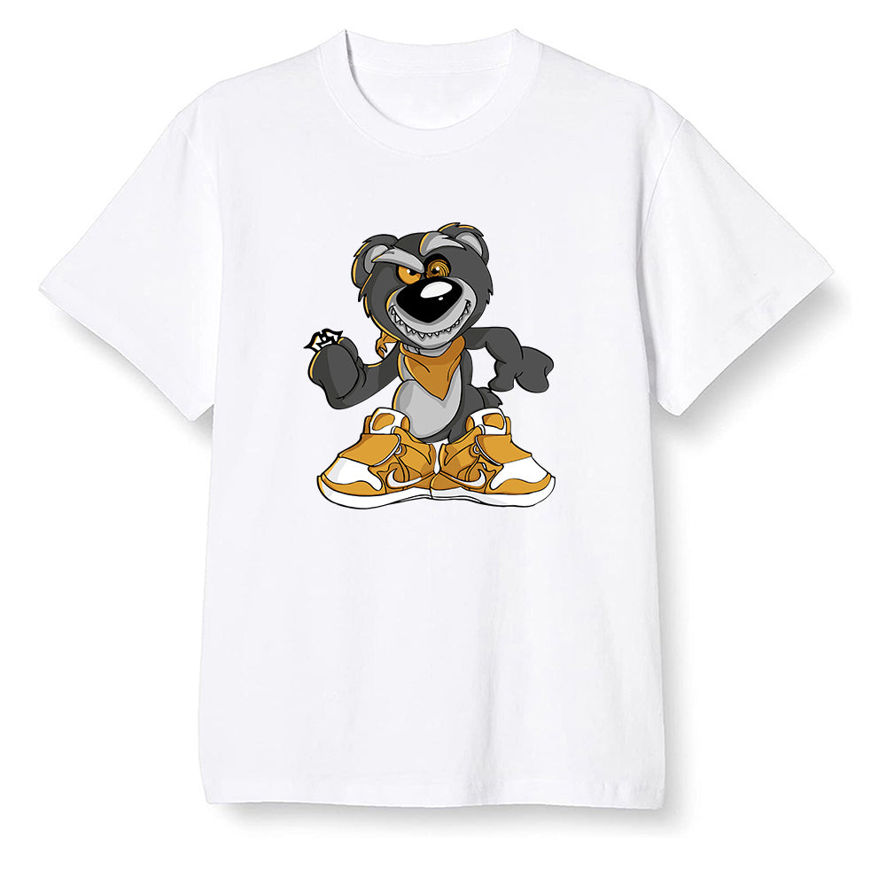 Pop Colour AJ1 Retro High OGetallic Gold - Crazy bear - White Men T-shirt