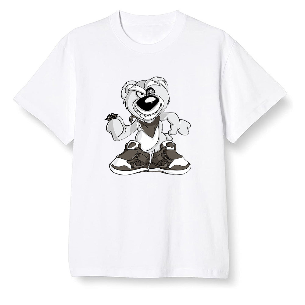 Pop Colour AJ1 Retro High Dark Mocha - Crazy bear - White Men T-shirt