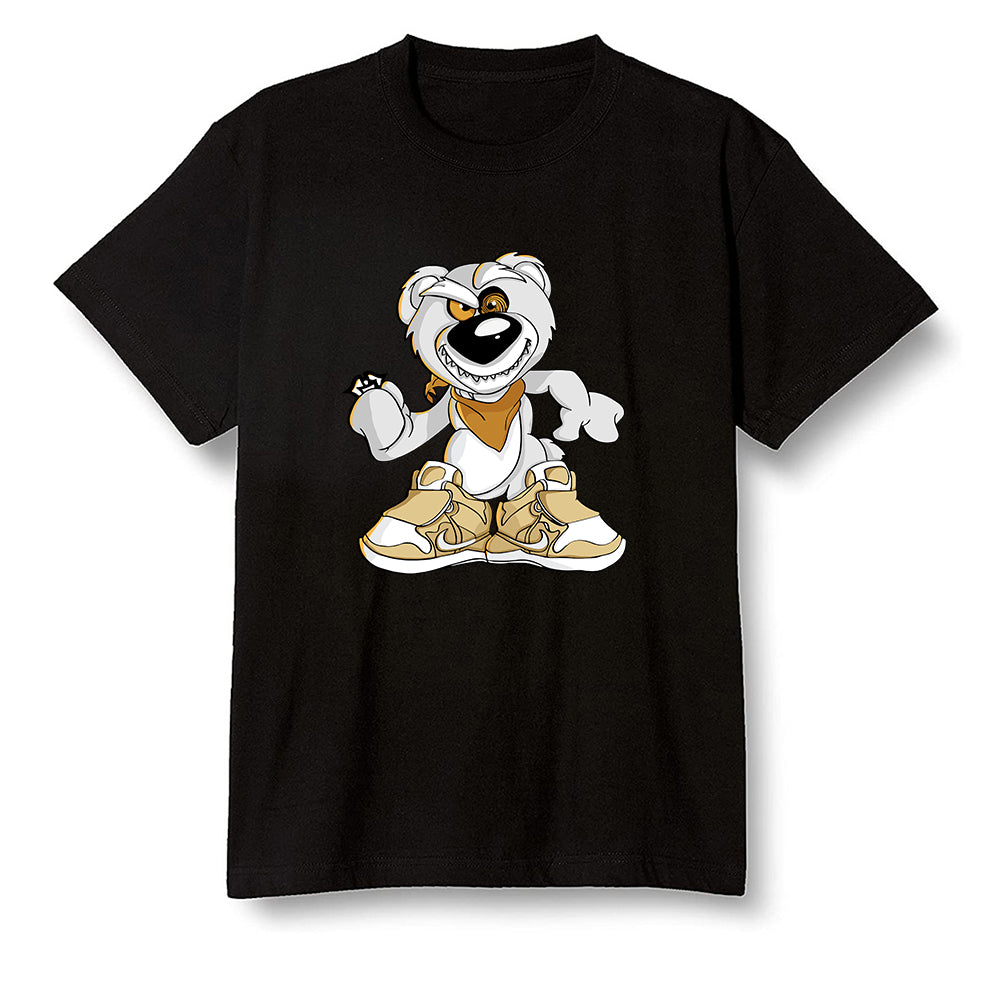 Pop Colour AJ1 Retro High OG NRG Gold TOE - Crazy bear - Black Men T-shirt