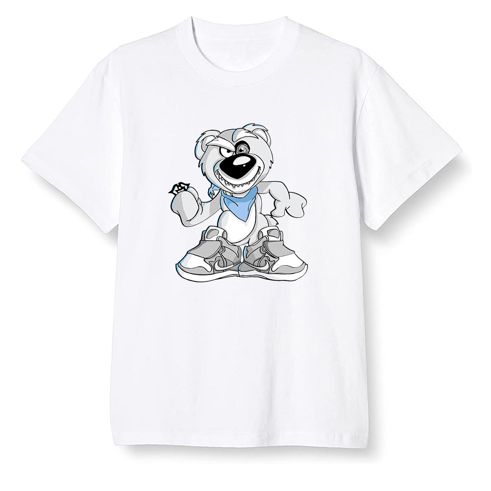 Pop Colour AJ1 High OG Wolf Grey/Sail/Photon Dust/White - Crazy bear - White Men T-shirt