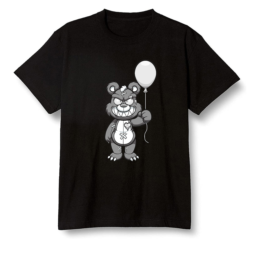 Pop Colour AJ1 High OG Silver TOE - Evil bear with balloon - Black Men T-shirt