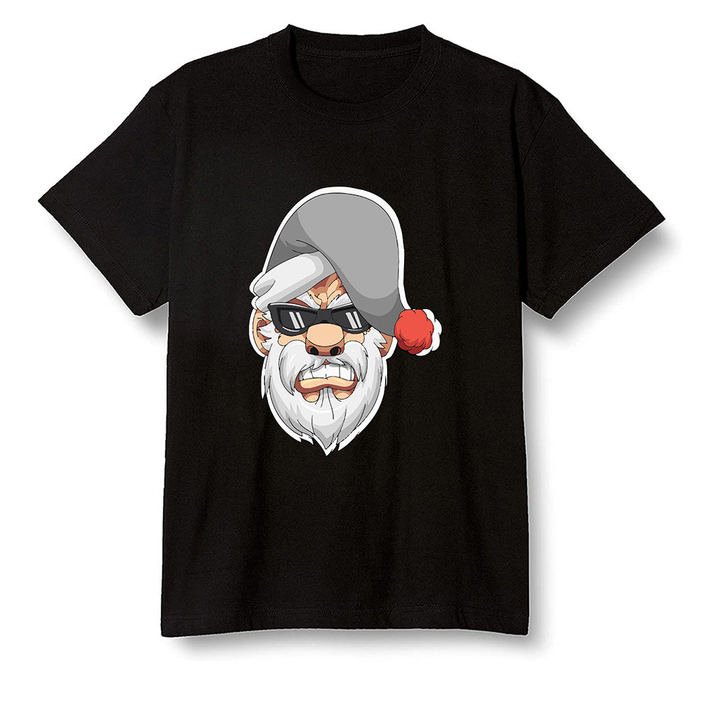 Pop Colour AJ1 Low GS Light Smoke Grey - Gangster Santa - Black Men T-shirt