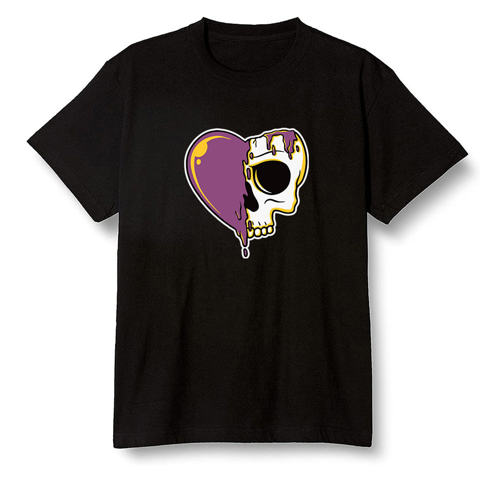 Pop Colour AJ1 Retro High OG Brotherhood - Heart melting skull - Black Men T-shirt