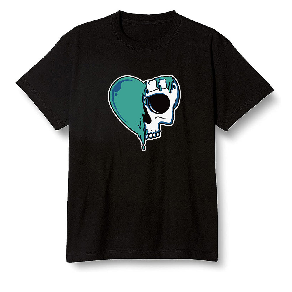 Pop Colour AJ1 High OG TIE DYE - Heart melting skull - Black Men T-shirt