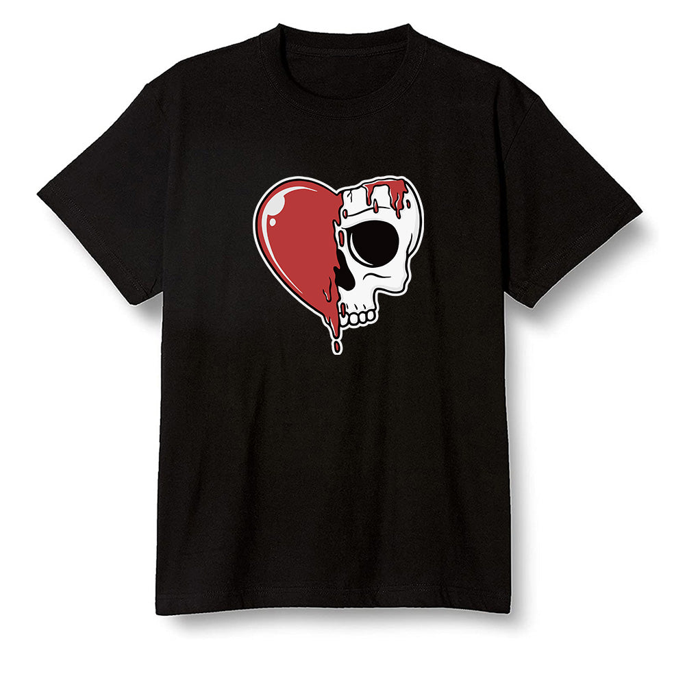 Pop Colour AJ1 High OG Satin Snake Chicago - Heart melting skull - Black Men T-shirt