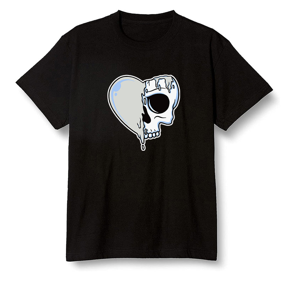Pop Colour AJ1 Low Wolf Grey/Sail/Photon Dust/White - Heart melting skull - Black Men T-shirt
