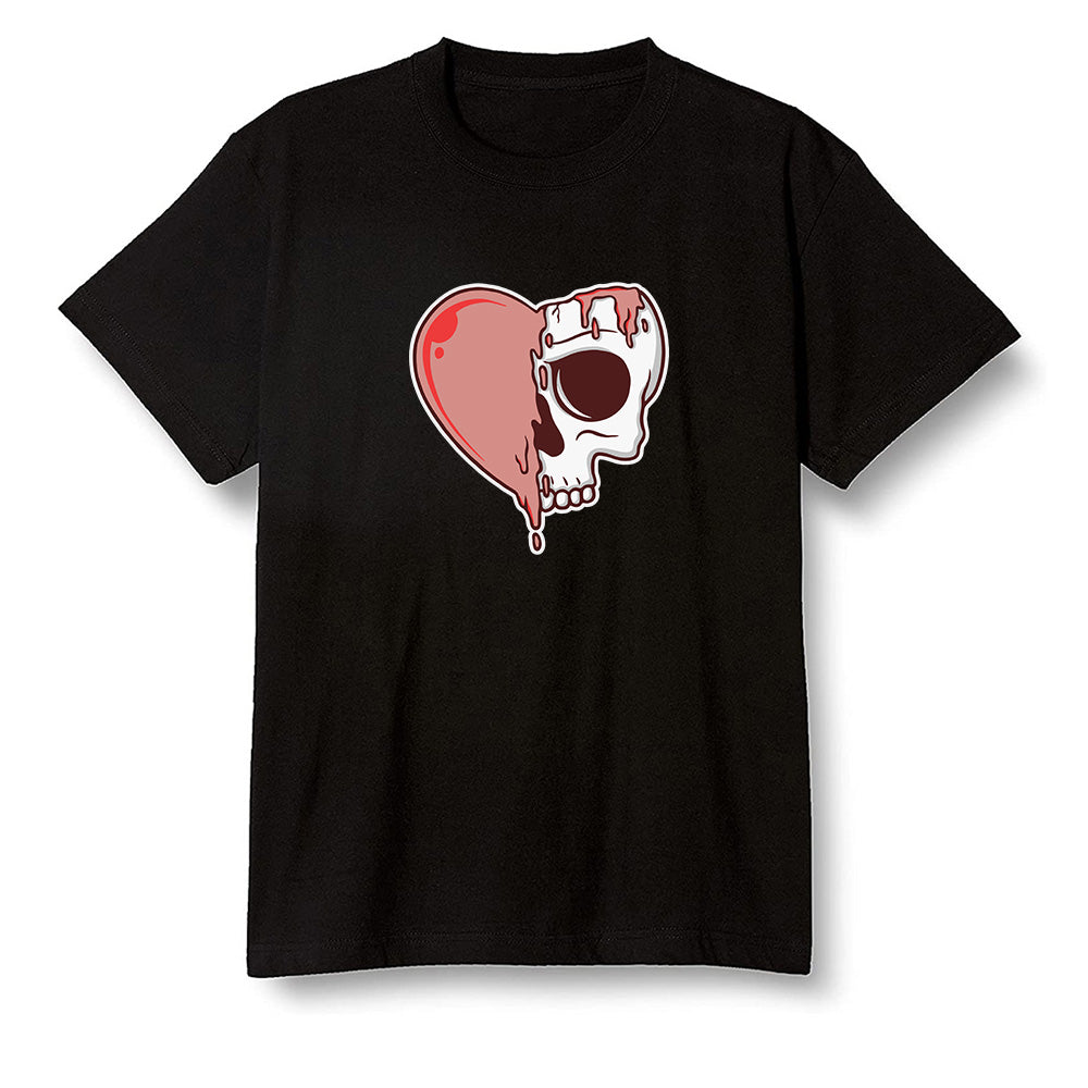 Pop Colour AJ6 Retro NRG Rust Pink - Heart melting skull - Black Men T-shirt