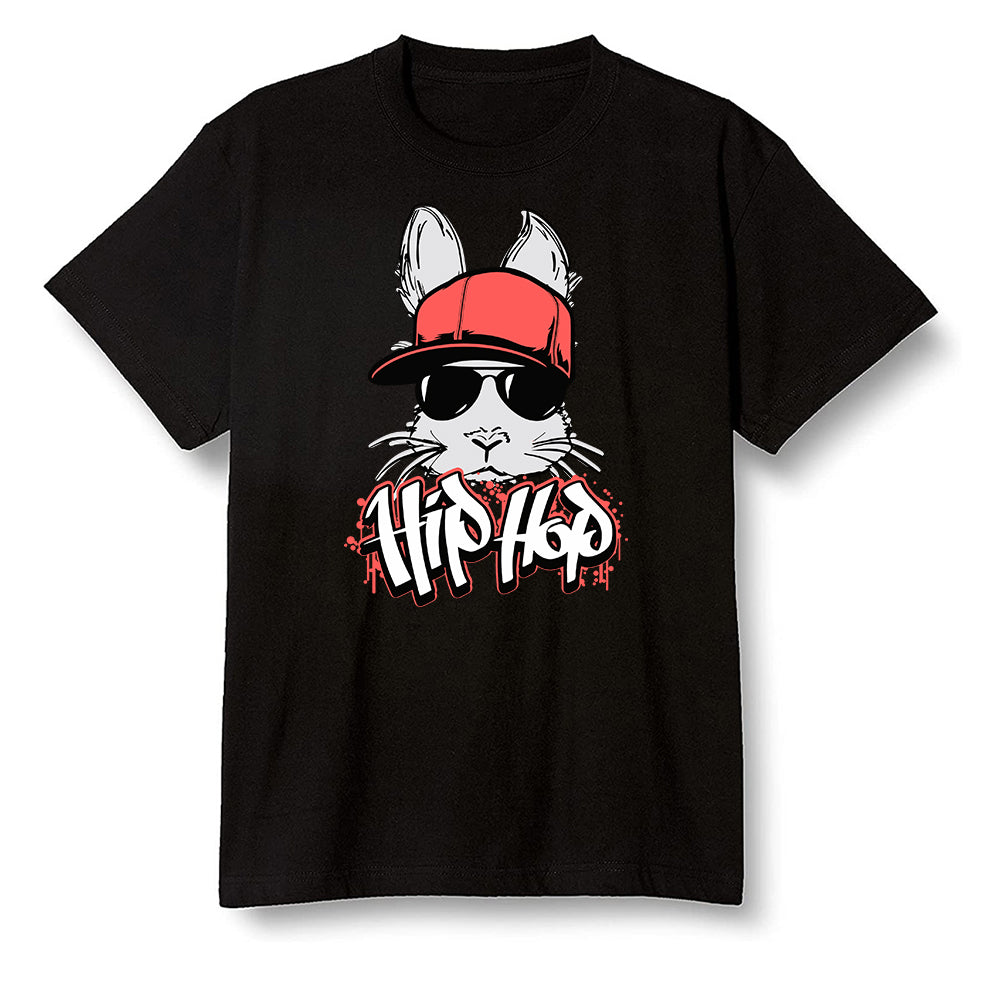 Pop Colour AJ6 Retro Tinker Hatfield - Hip Hop bunny - Black Men T-shirt