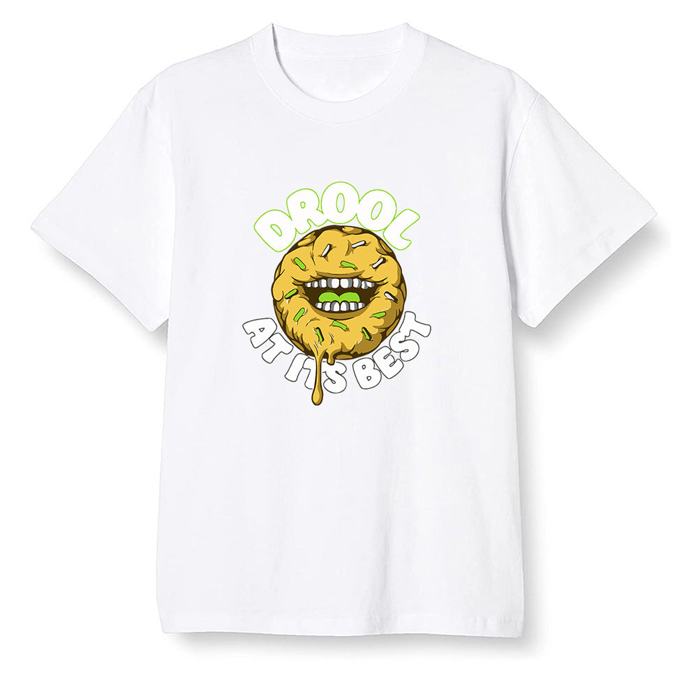 Pop Colour AJ1 Retro High OG Volt Gold - I love Donut Drool - White Men T-shirt