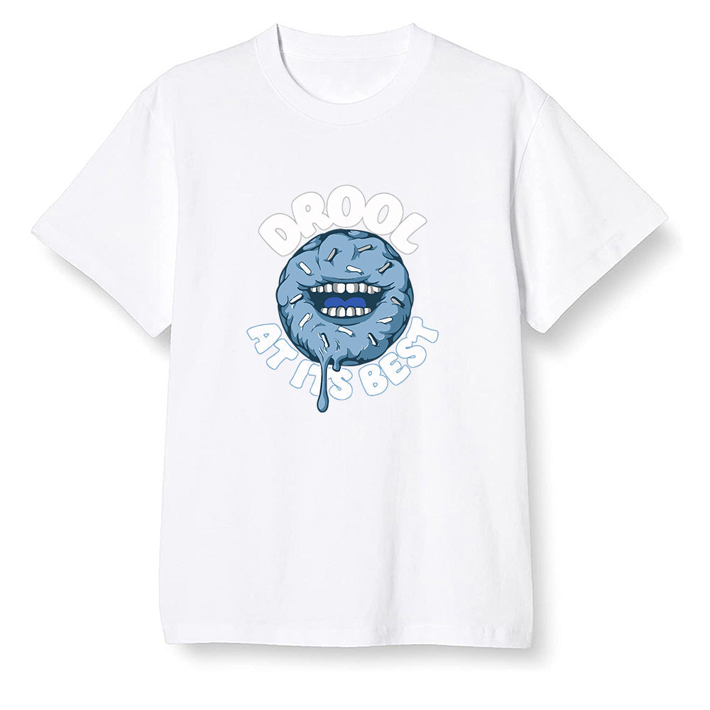 Pop Colour AJ1 Retro High OG Hyper Royal - I love Donut Drool - White Men T-shirt