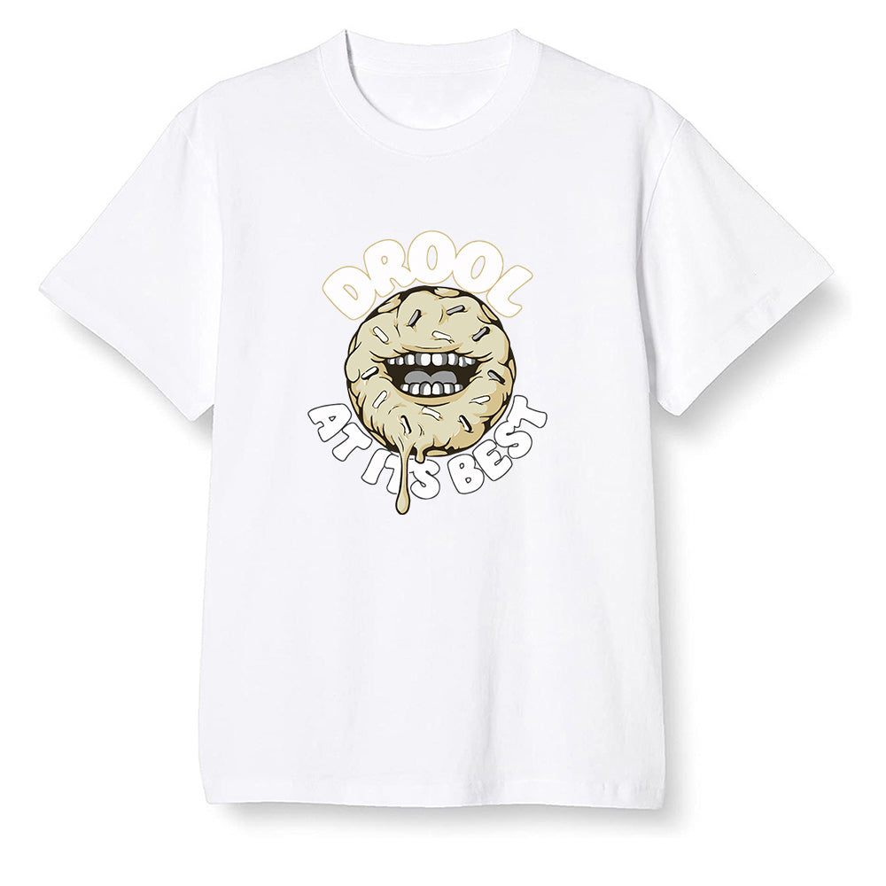 Pop Colour AJ1 Retro Hi Prm Mushroom - I love Donut Drool - White Men T-shirt