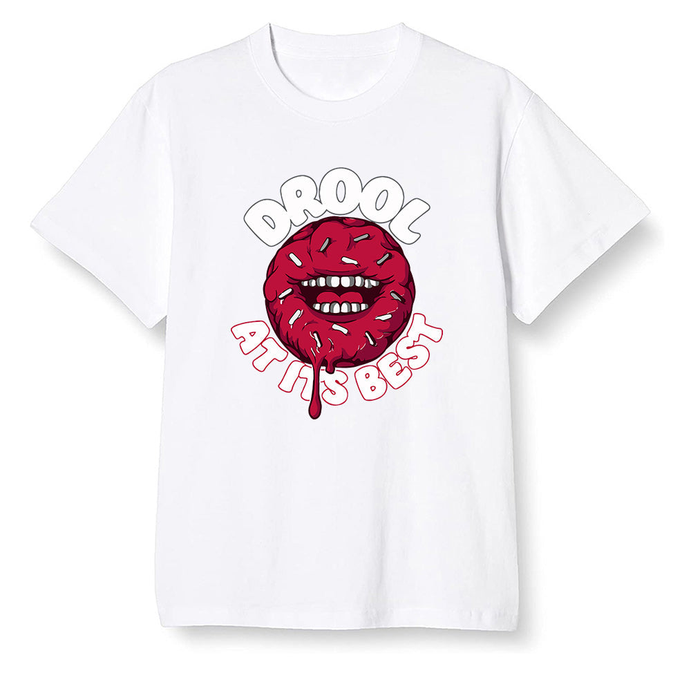 Pop Colour AJ13 Retro Gym Red Flint Grey - I love Donut Drool - White Men T-shirt