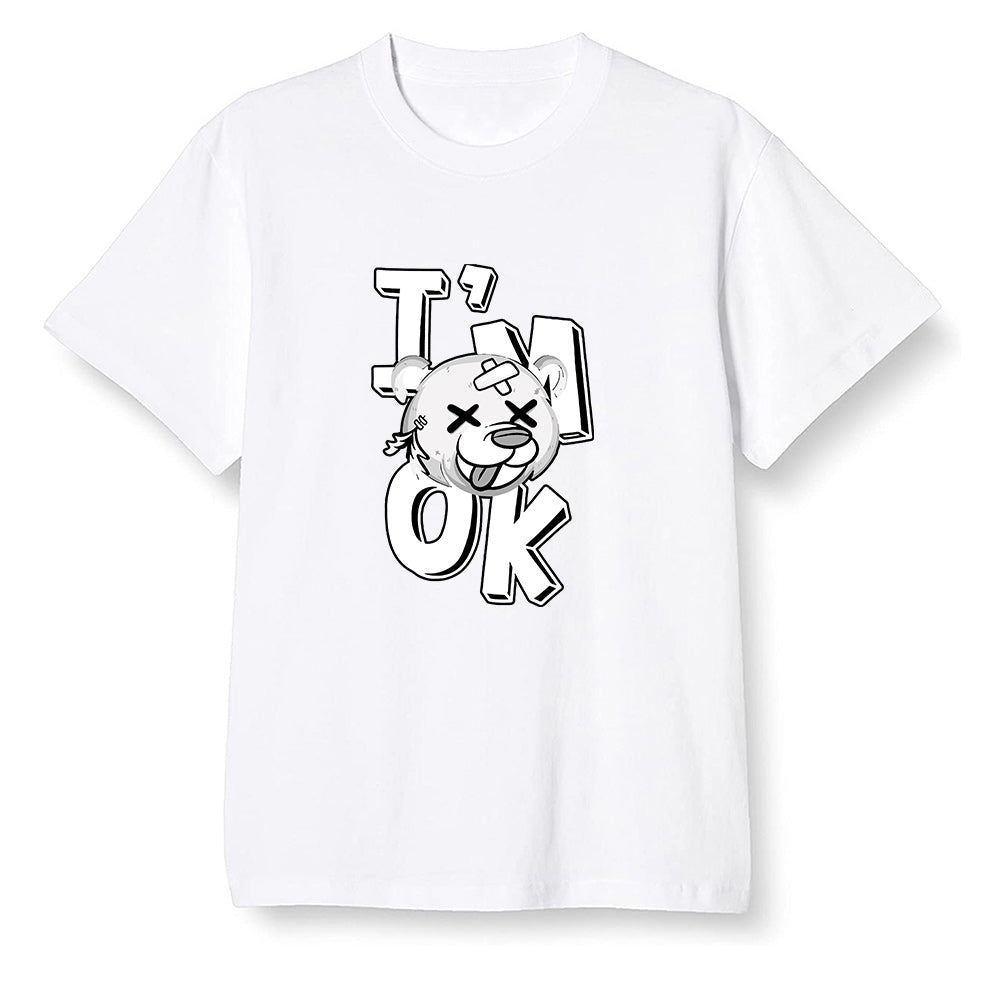 Pop Colour AJ1 Low Triple White - I'am Ok bubby bear - White Men T-shirt