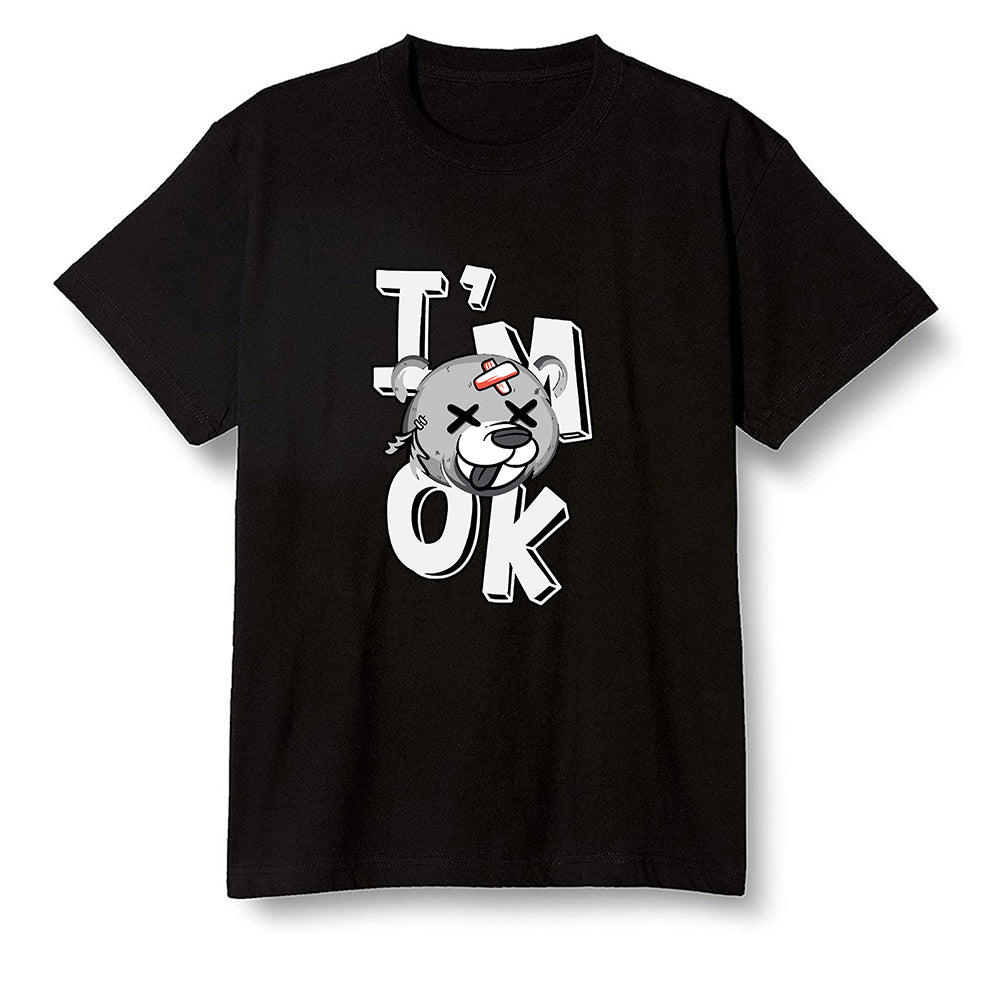 Pop Colour AJ1 Low GS Light Smoke Grey - I'am Ok bubby bear - Black Men T-shirt