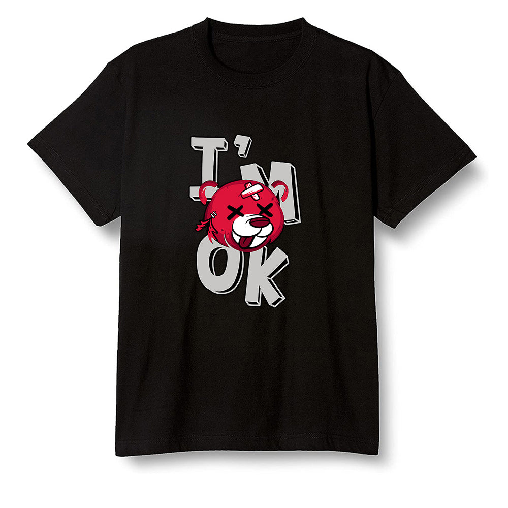 Pop Colour AJ1 Retro High OG Light Smoke Grey - I'am Ok bubby bear - Black Men T-shirt