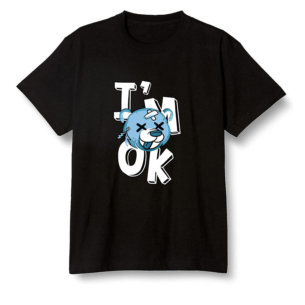 Pop Colour AJ1 Retro High OG University Blue - I'am Ok bubby bear - Black Men T-shirt