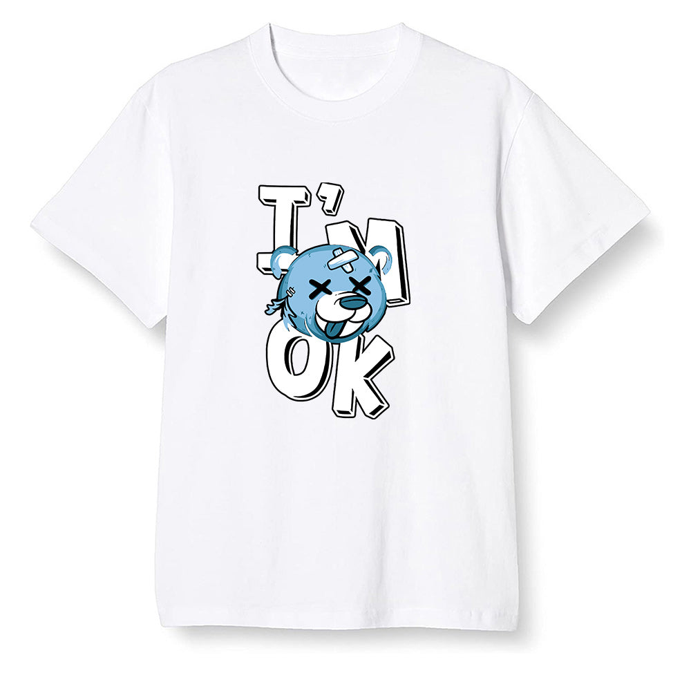 Pop Colour AJ1 Retro High OG University Blue - I'am Ok bubby bear - White Men T-shirt