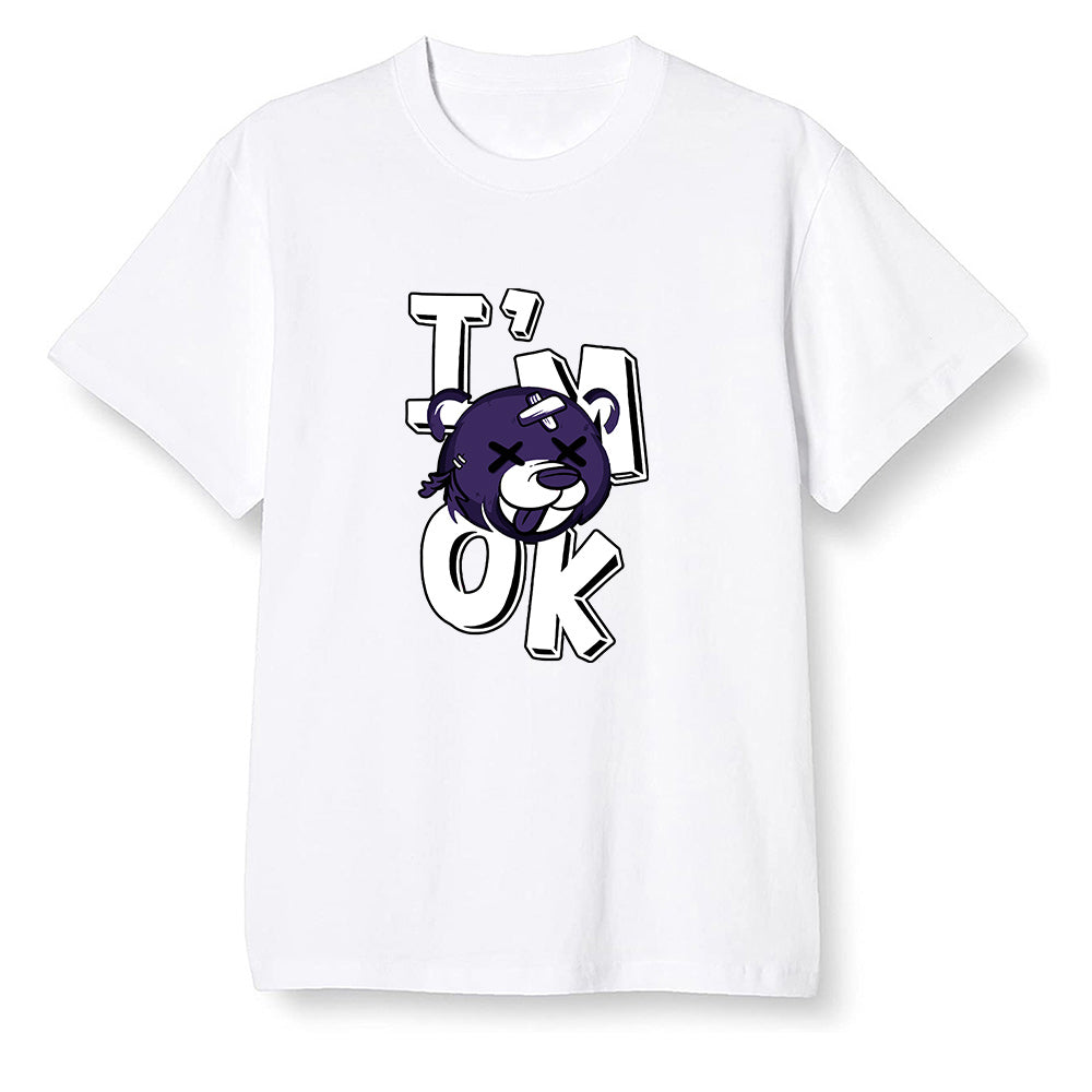 Pop Colour AJ1 Retro High OG Court Purple - I'am Ok bubby bear - White Men T-shirt