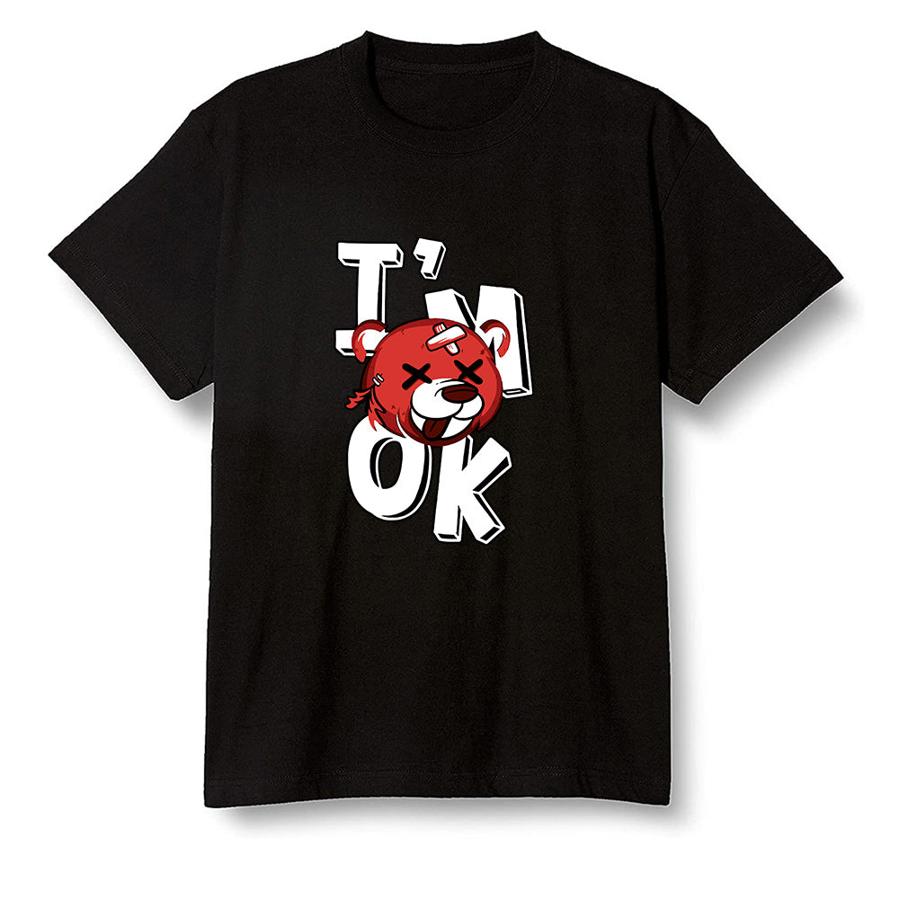 Pop Colour AJ1 Retro High OG Origin Story - I'am Ok bubby bear - Black Men T-shirt