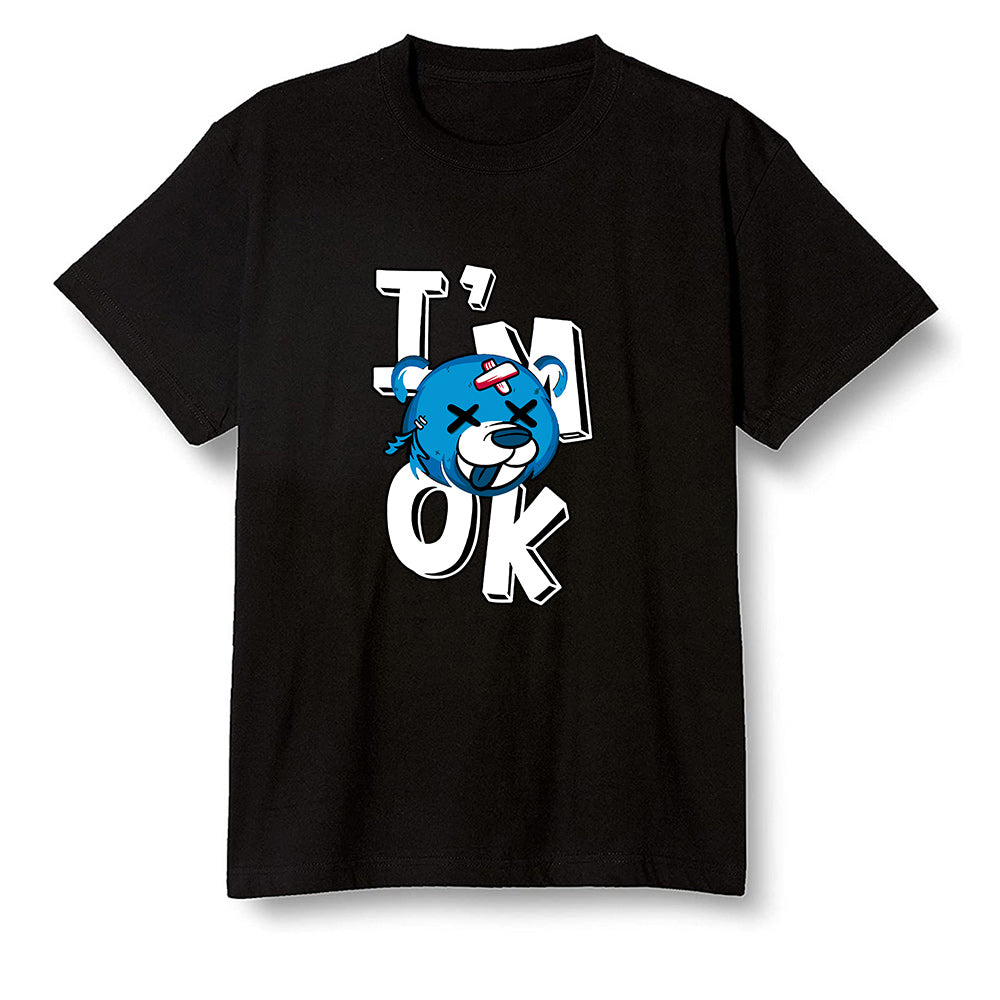 Pop Colour AJ1 NRG Joint Model - UNC - I'am Ok bubby bear - Black Men T-shirt