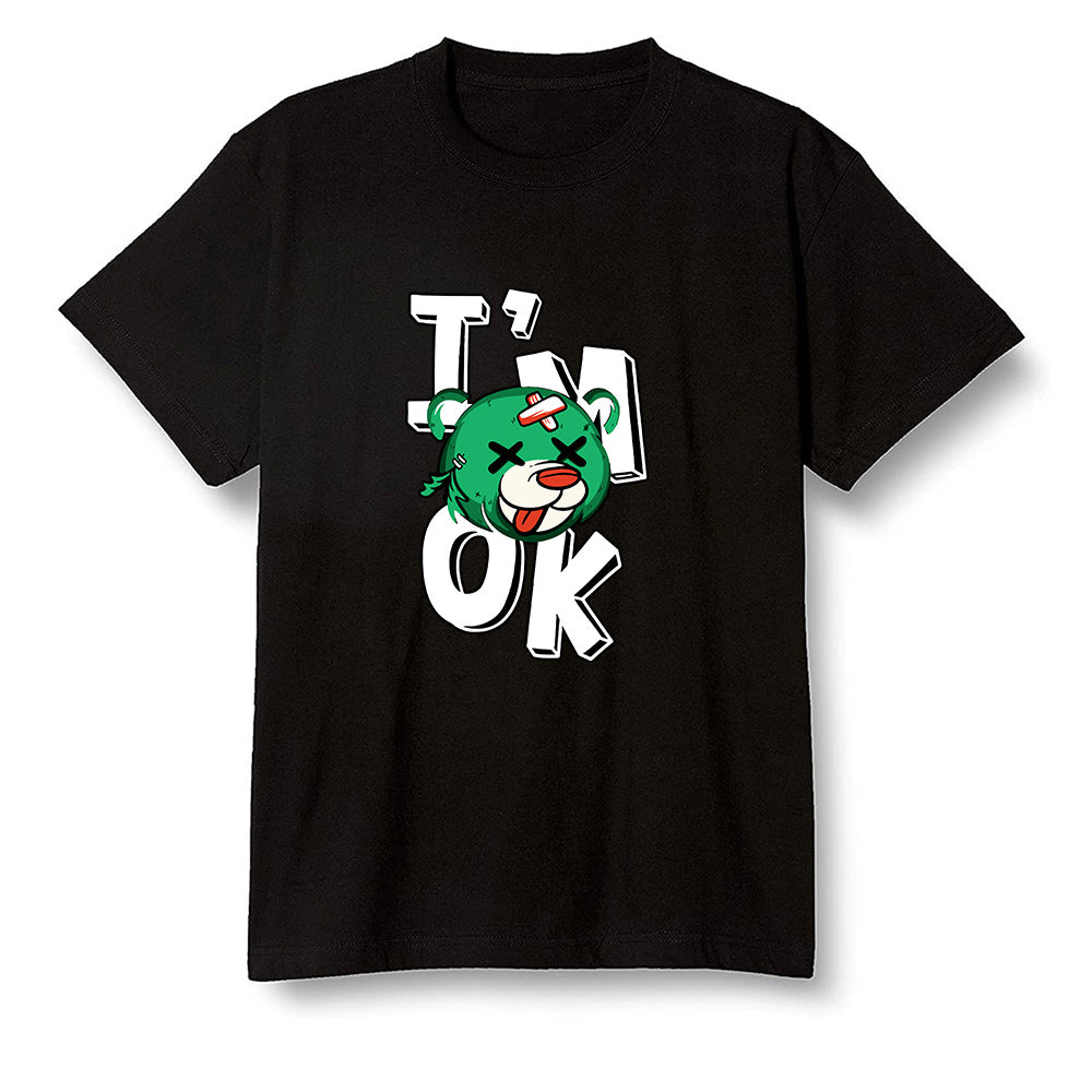 Pop Colour AJ1 High OG Lucky Green - I'am Ok bubby bear - Black Men T-shirt