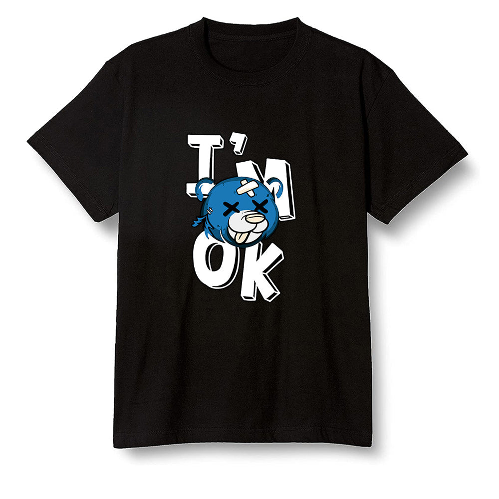 Pop Colour AJ1 High OG SP Fragment Design X Travis Scott - I'am Ok bubby bear - Black Men T-shirt