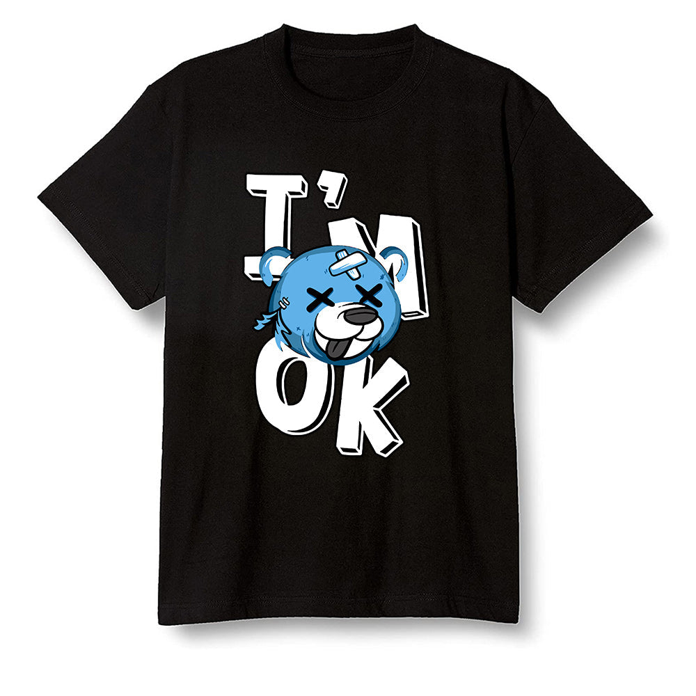 Pop Colour AJ6 UNC White - I'am Ok bubby bear - Black Men T-shirt