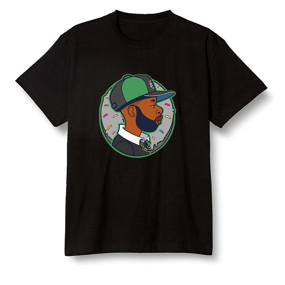 Pop Colour AJ1 Retro High OG Pine Green J10456 - J Dilla Donut - Black Men T-shirt
