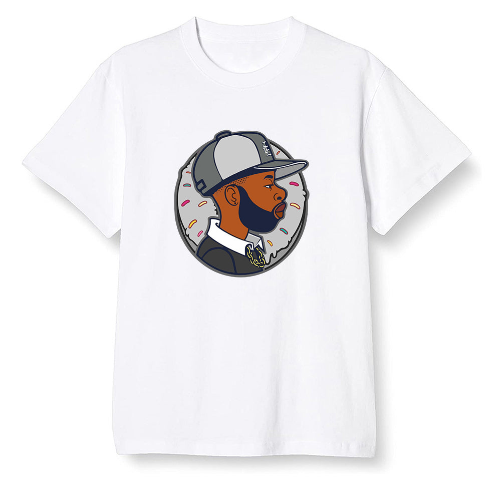 Pop Colour AJ1 Retro High OG Shadow 2.0 - J Dilla Donut - White Men T-shirt