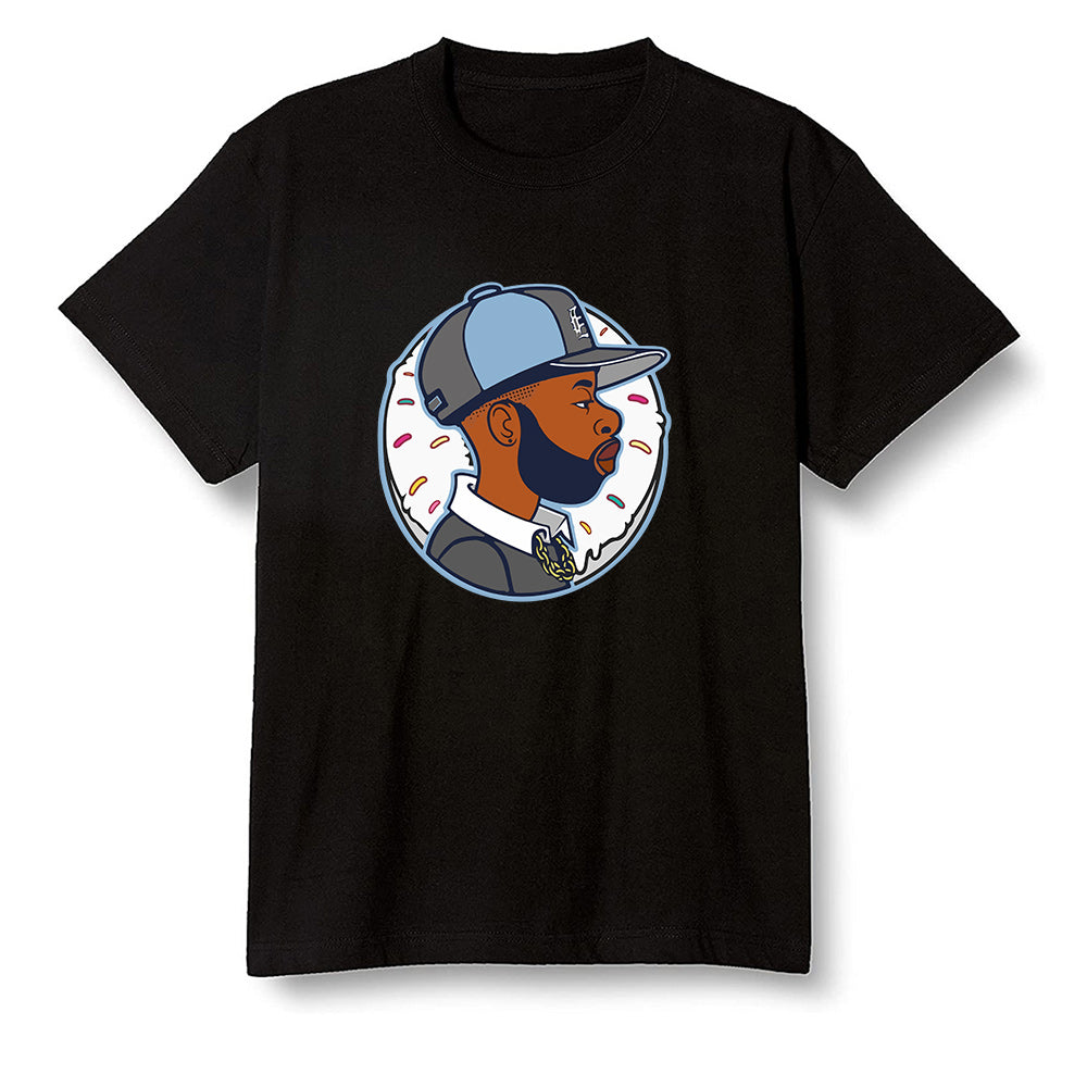 Pop Colour AJ1 Retro High OG Hyper Royal - J Dilla Donut - Black Men T-shirt