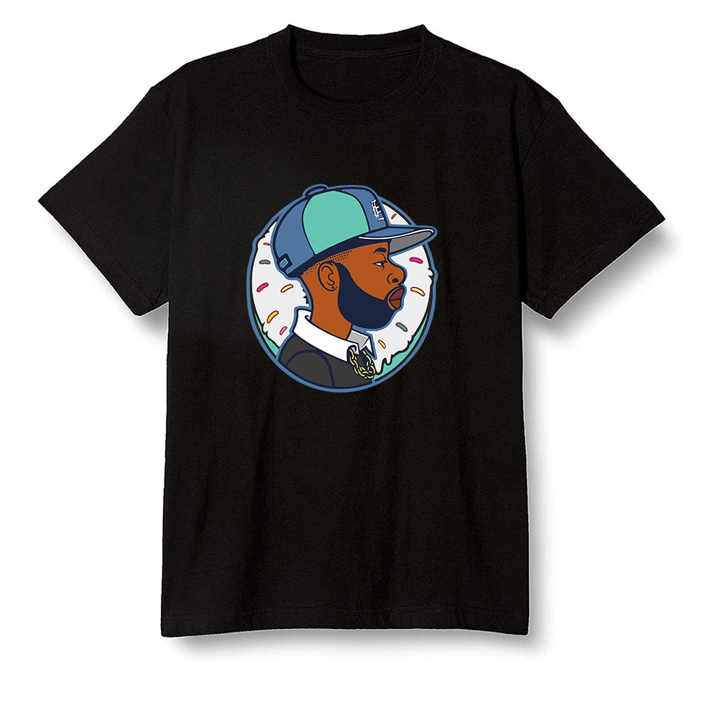 Pop Colour AJ1 High OG TIE DYE - J Dilla Donut - Black Men T-shirt