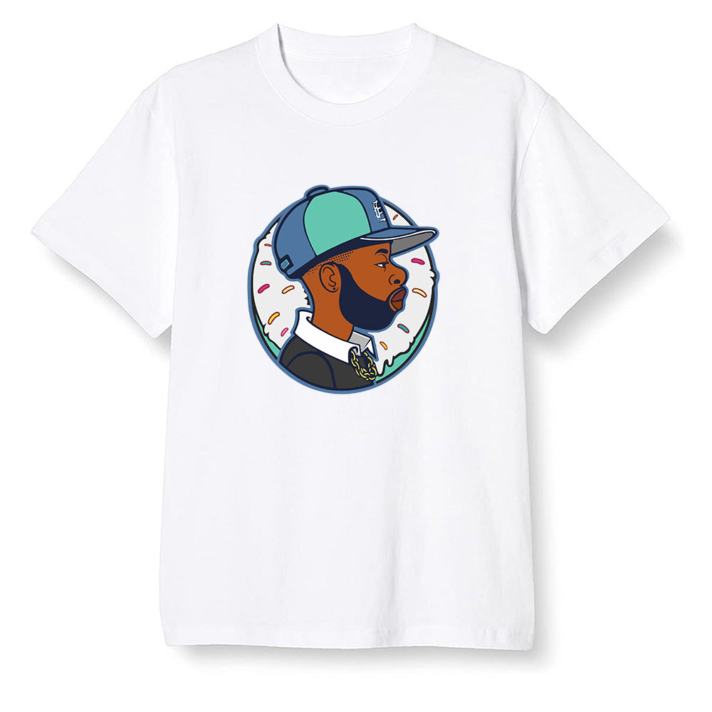 Pop Colour AJ1 High OG TIE DYE - J Dilla Donut - White Men T-shirt
