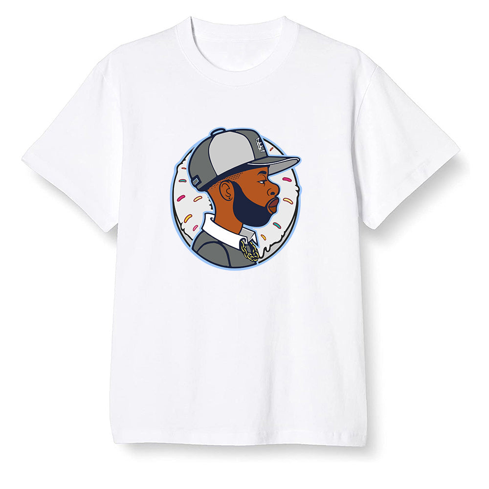 Pop Colour AJ1 Low Wolf Grey/Sail/Photon Dust/White - J Dilla Donut - White Men T-shirt