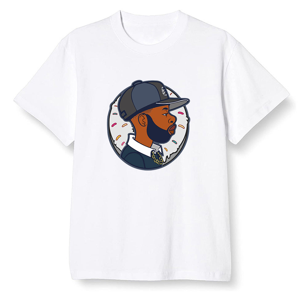 Pop Colour AJ1 High OG CO JP Midnight Navy - J Dilla Donut - White Men T-shirt