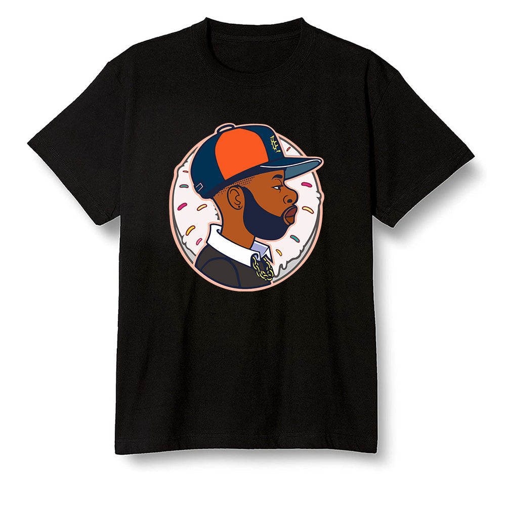 Pop Colour AJ13 Retro Starfish - J Dilla Donut - Black Men T-shirt