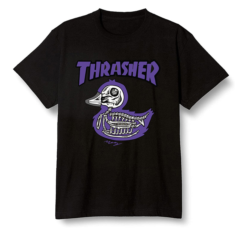 Pop Colour AJ1 Retro High OG Court Purple - Little duck - Black Men T-shirt